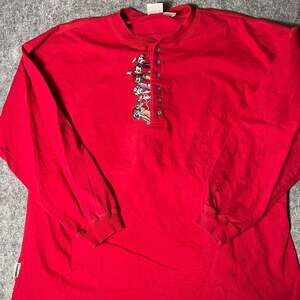 Vintage 1994 Animaniacs Deadstock Embroidered Henley Shirt Sz XXL